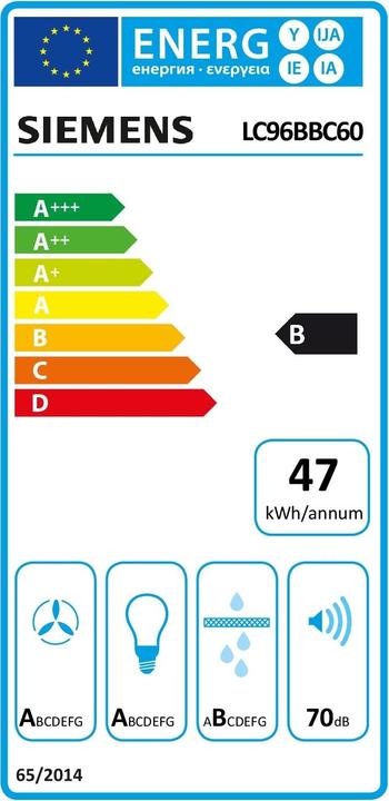 Energy Label Siemens LC96BBC60 (Wall hood)