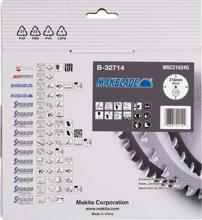 Productafbeelding Makita MAKBLADE zaagblad 216x30x24Z