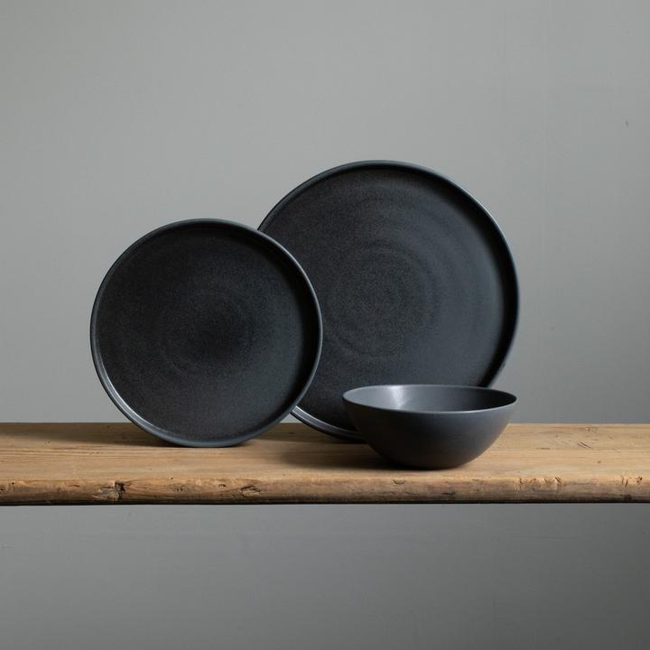 Actual product image Atelier Agave Basic Tableware Set 12-pieces Matte Black (12 pcs.)