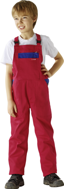 Produktbild Planam Kinder-Latzhose mittelrot/kornblumenblau 98/104 110/116 (110)