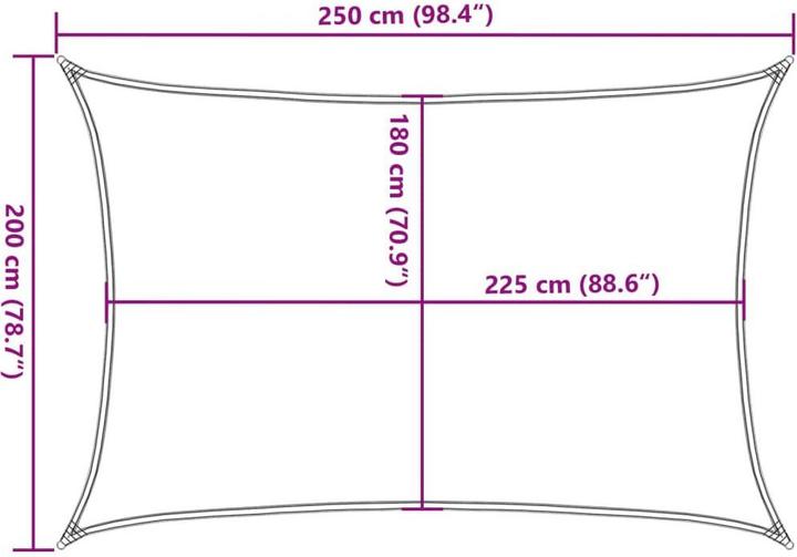 Actual product image vidaXL Sonnensegel 160 g/m² Rechteckig HDPE (250 x 200 cm)