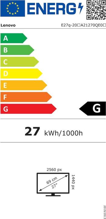 Energie-Label Lenovo E27q-20 (2560 x 1440 Pixel, 27")