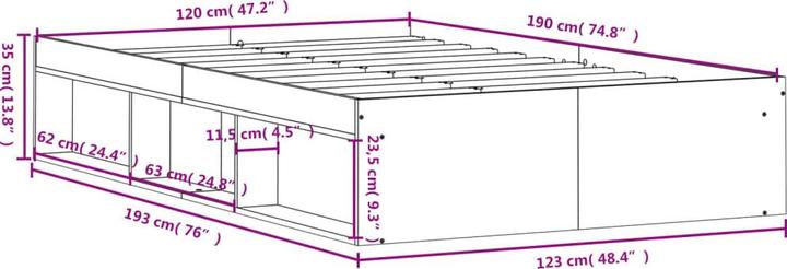 Image du produit vidaXL Bettgestell (120 x 190 cm)
