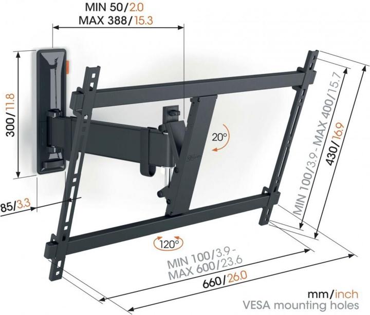 Actual product image Vogels TVM 3625 (Wall, 77", 35 kg)