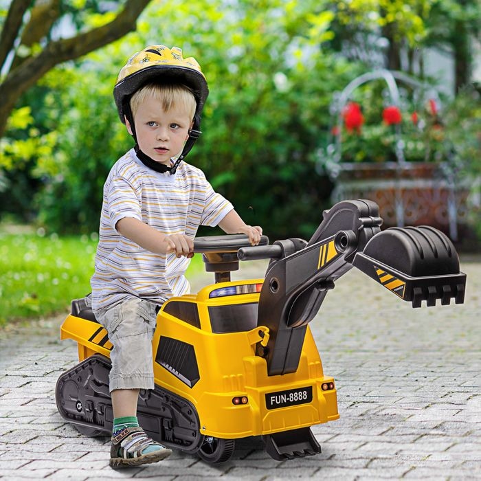 Produktbild Swisshandel24 Sitzbagger, Kinderbagger, 3 in 1 Aufsitzbagger mit Schaufel, Schürfkübel, Walze, Rutschauto mit Musi