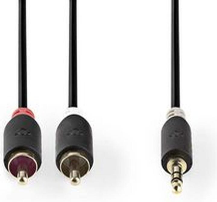 Actual product image Nedis Audio cable stereo Mach or 3.5 mm - 2 x cinch plug (1 m, AUX cable, Cinch Cables)