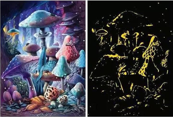 Actual product image Ravensburger Adult puzzle 500 Teile - Moonlight Mushrooms (500 pieces)