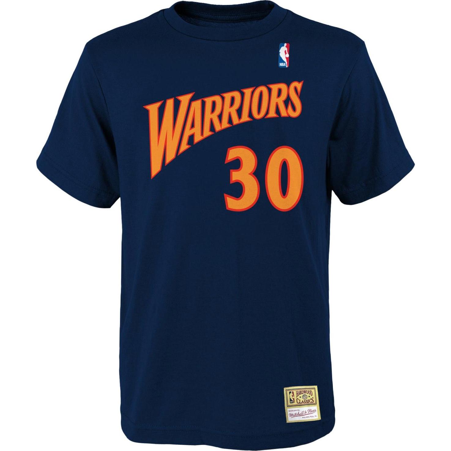 Mitchell & Ness, Herren, Shirt, NBA Golden State Warriors Stephen Curry Hardwood Classics T-Shirt Herren, Blau, (L)