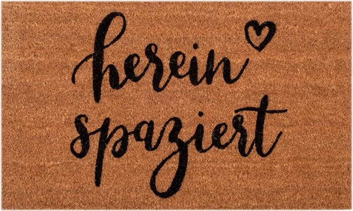Eulenschnitt Kokos Fussmatte Hereinspaziert beige 78x47cm (78 x 47 cm)