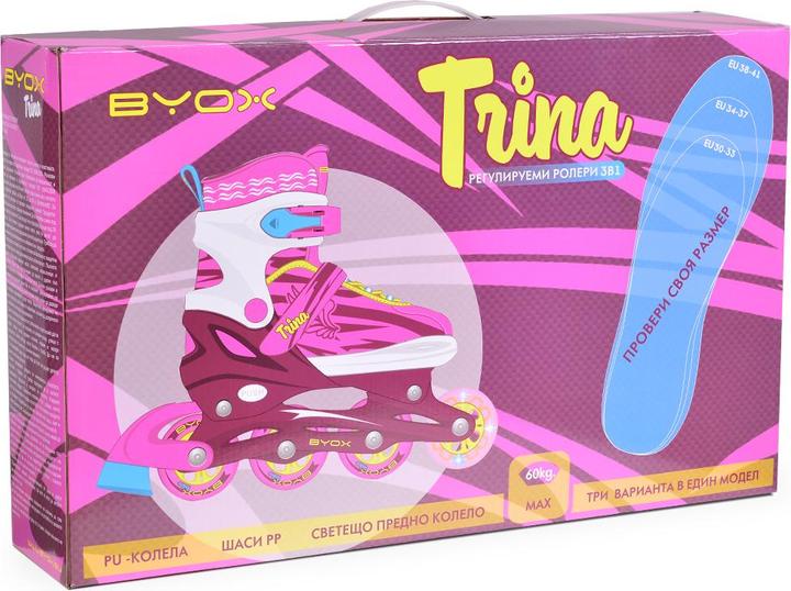 Immagine prodotto Byox Pattini in linea bambini Trina 3 in 1, 34-37 (34, 35, 36, 37)