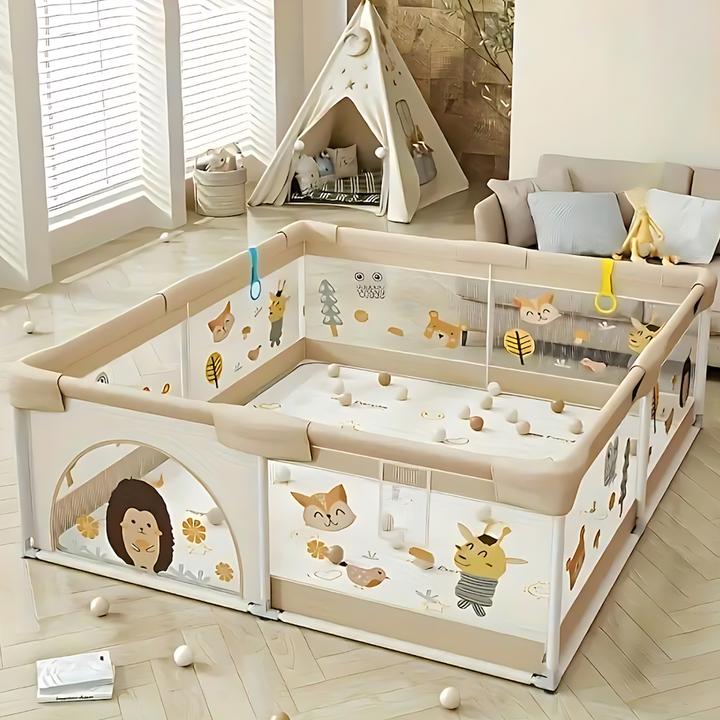 Actual product image Milkii Playpen/playpen, 200 x 150 cm - Forest Friends (150 cm, 200 cm)