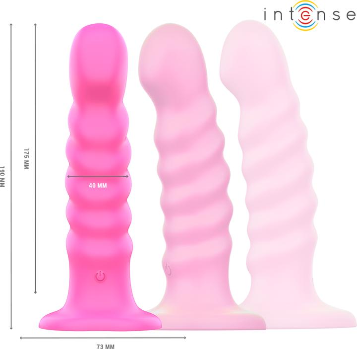 Actual product image Intense Cindy Vibrator Size L Spiral Design 10 Vibrations Pink Remote Control