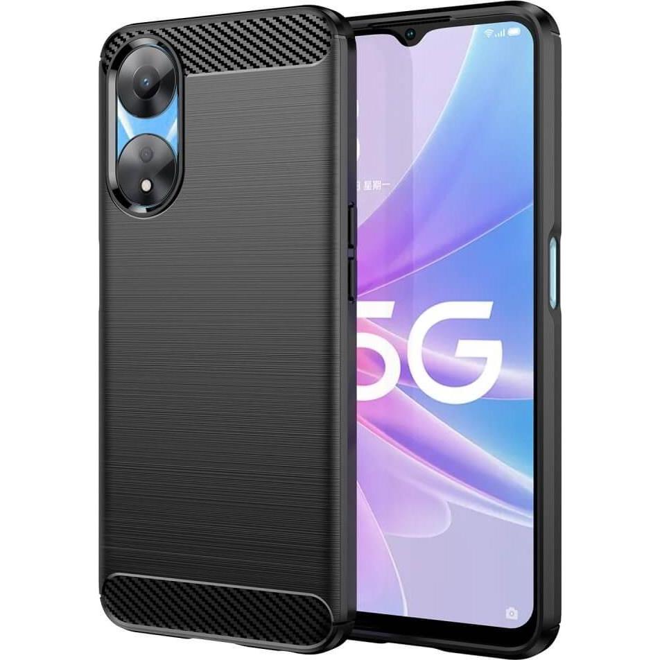 Cover-Discount OPPO A58 5G / A78 5G - Metall Carbon Look Hülle schwarz (Oppo A78 5G), Smartphone Hülle, Schwarz