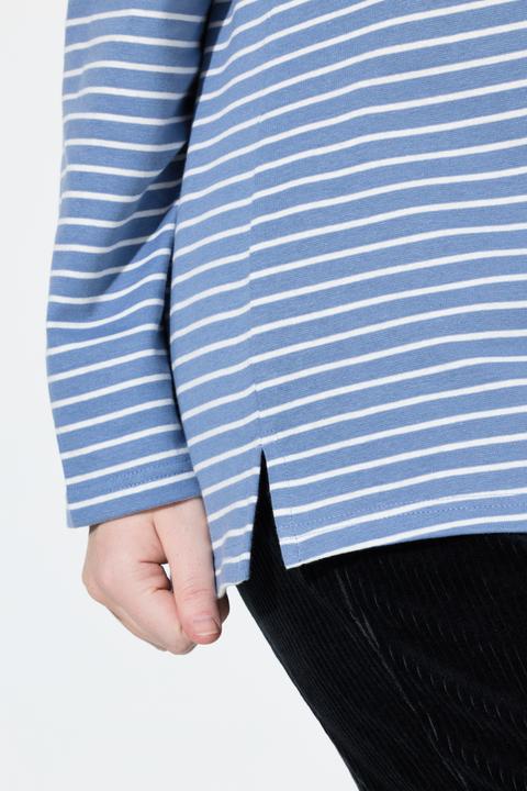 Image du produit Ulla Popken T-shirt côtelé coupe Slim. Col roulé, manches longues et coton bio (50, 52)