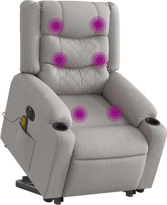 Produktbild VidaXL Massagesessel mit Aufstehhilfe Elektrisch Wolkengrau Stoff