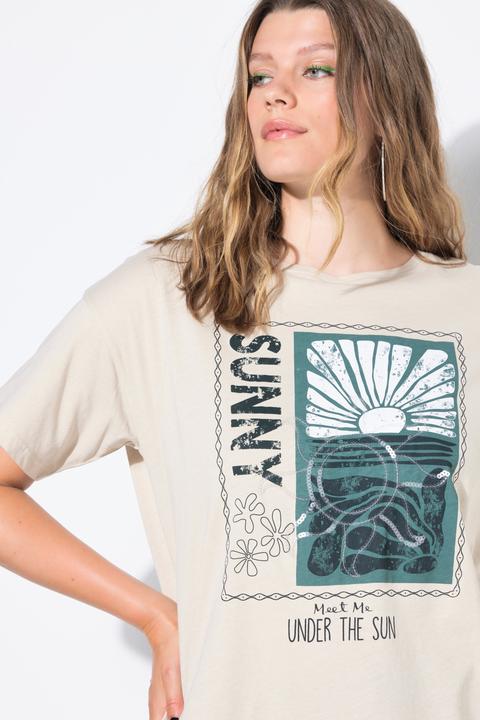 Image du produit Studio Untold T-shirt oversize, imprimé soleil et paillettes (60)