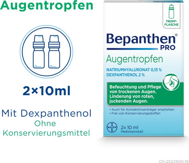 Actual product image Bepanthen PRO Eye drops (20 ml, Eye drops 2 x 10 ml)