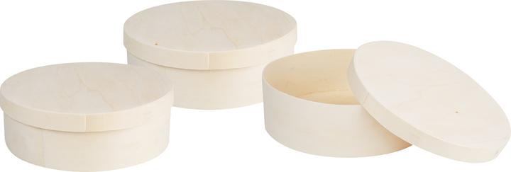 Image du produit VBS Boîte en copeaux "ronde", Ø 15 cm, H 5,5 cm, 3 pièces
