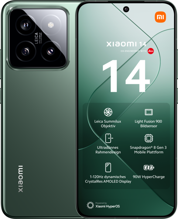 Xiaomi 14 (512 GB, Jade Green, 6.36", Dual SIM, 50 Mpx, 5G)