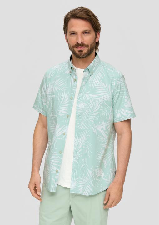 Produktbild s.Oliver Hemd Kurzarmhemd mit Button-Down-Kragen (L, M)