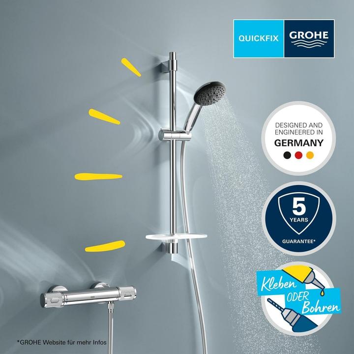 Immagine prodotto Grohe Precision Feel QuickFix Thermostat-Duscharmatur und Vitalio Start 110 Brausestangenset, Länge 600mm