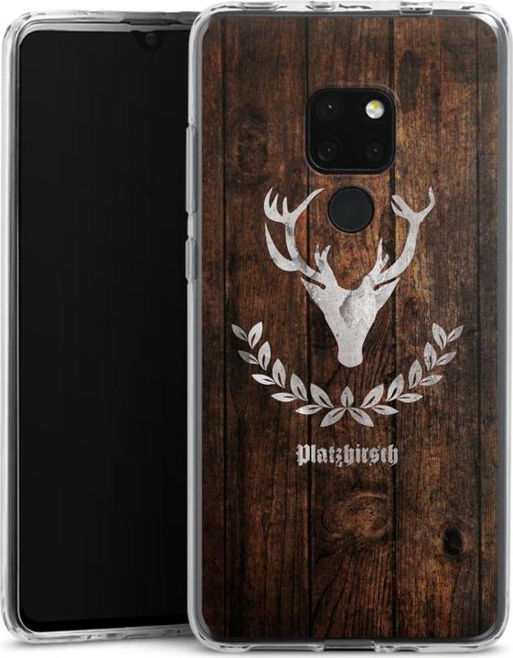 Produktbild DeinDesign Silikon Hülle für Huawei Mate 20 Handyhülle Case Smartphone Schutzhülle Hirsch Holz Holzoptik (Huawei Mate 20)