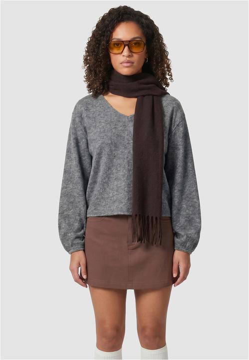 Produktbild Urban Classics Ladies Soft Knit V-Neck Pullover greymelange XS (XS)