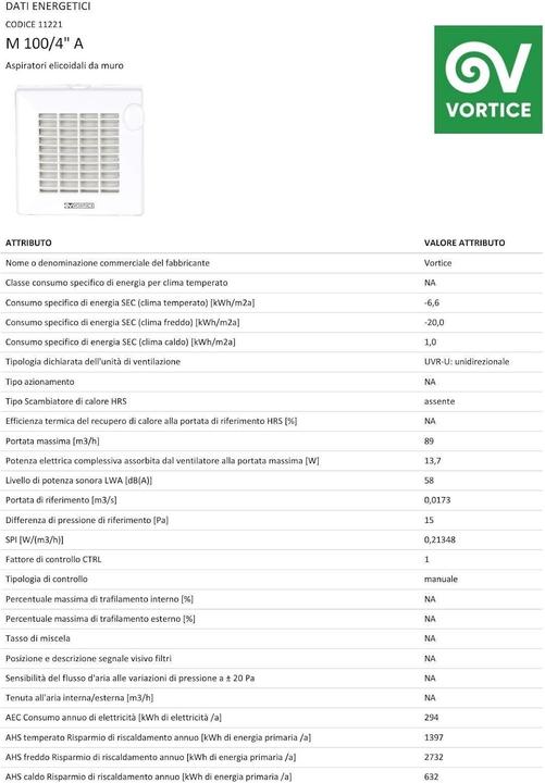 Actual product image Vortice M 100/4' A White