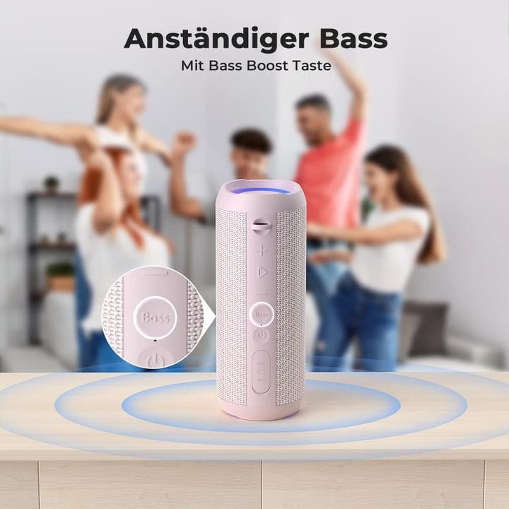 Produktbild Rienok Wasserdichter Bluetooth Lautsprecher mit Licht (30 h, Akkubetrieb)