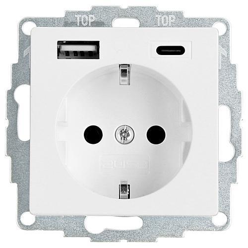 2USB, Steckdose, 2U-449511 1fach Schutzkontakt-Steckdose mit USB-Ladeausgang