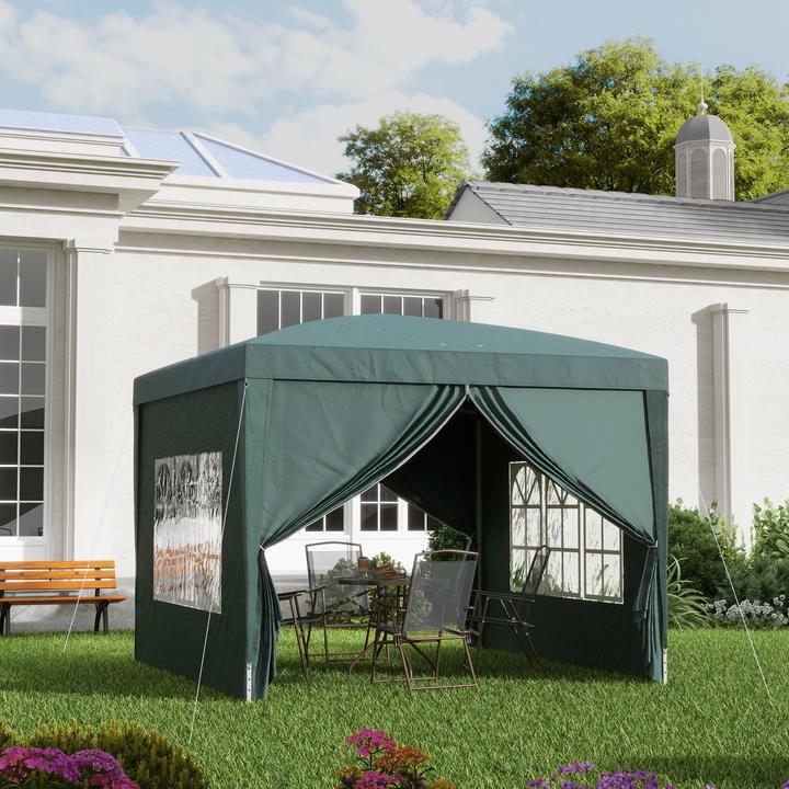Actual product image Outsunny Pavillon Polyester, Stahl Grün (295 cm, 295 cm)