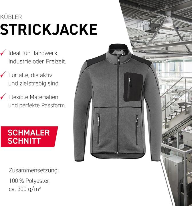 Produktbild Kübler Strickjacke anthrazit/schwarz Form 1443 Grösse 4XL (4XL)