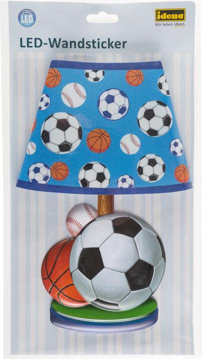 Actual product image Idena Wall Sticker Lamp Football, 31x18cm, LED (31 x 18 cm)
