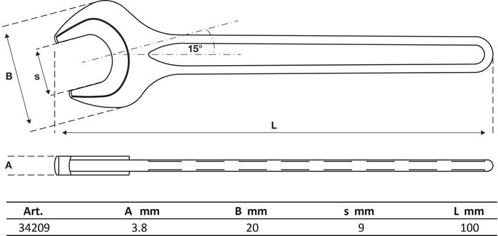 Actual product image BGS Single Open End Spanner DIN 894 9 mm (9 mm)