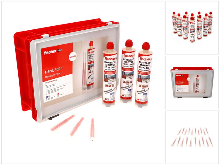 Productafbeelding Fischer Montage mortel FIS VL 300 T vinylester 2K mortel ( 558724 ) + 10x patronen + 20x statische... (30 Pcs.)