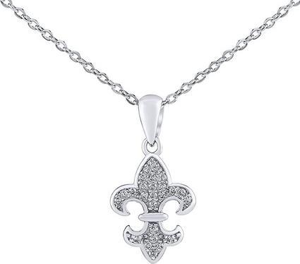 Silvego Henriette Girl Scout Lily Silver Necklace with Brilliance Zirconia DCC1608267N