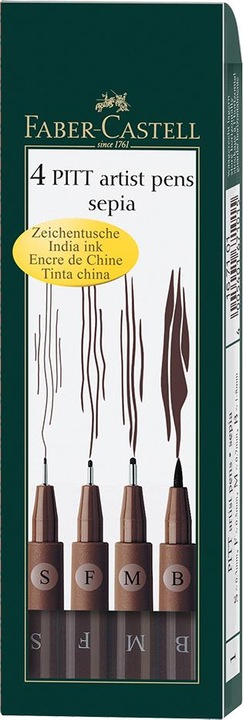 Actual product image Faber-Castell PITT Artist Pen (Brown, 4 x)