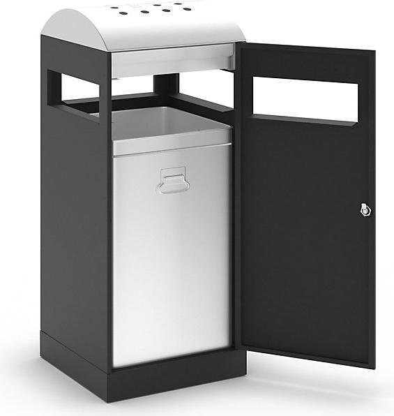 Actual product image Waste collector with ashtray, capacity 90 l, charcoal. (90 l)