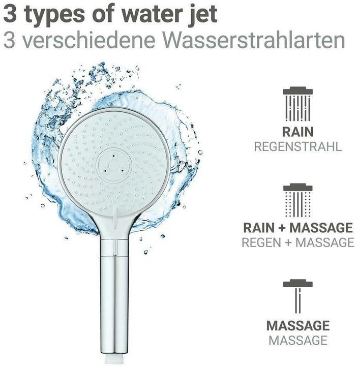 Produktbild Wenko Duschkopf Water Saving (3 Strahlarten, 9 l/min)