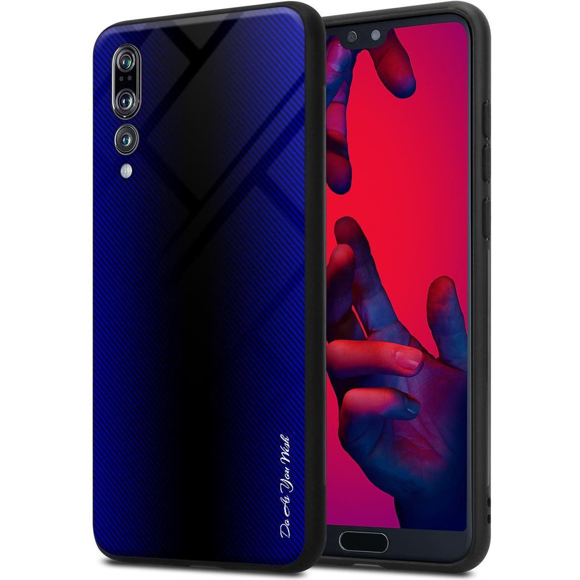 Thumbnail - Cadorabo TPU Gestreiftes Glas Cover (Huawei P20 Pro), Smartphone Hülle, Violett