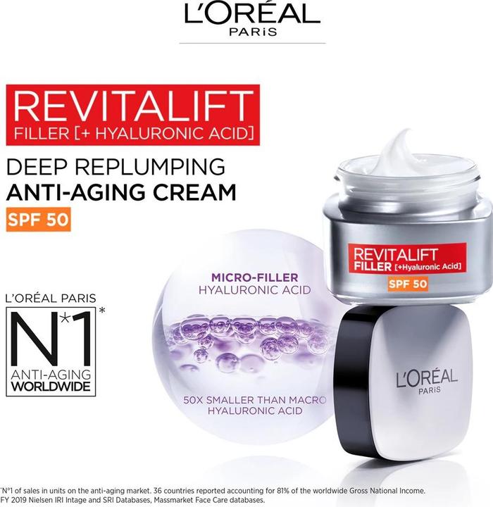 Produktbild L'Oréal Paris Revitalift Filler HA (50 ml, Tagescreme, SPF 50)