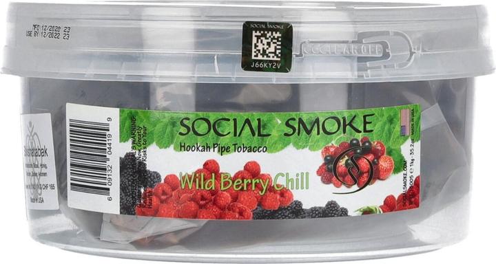 Image du produit Social Smoke Wild Berry Chill 1kg (Framboise, Mûres, Menthe, 1000 g)