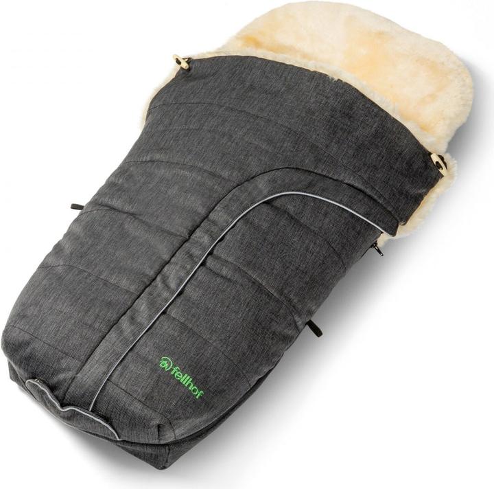 Actual product image Fellhof Lambskin fur bag - Cortina - for strollers, graphite melange