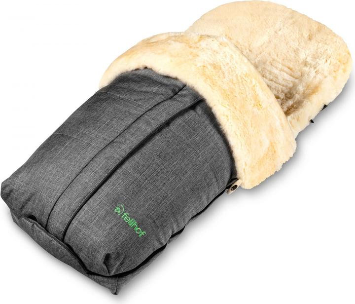 Actual product image Fellhof Lambskin fur bag - Cortina - for strollers, graphite melange