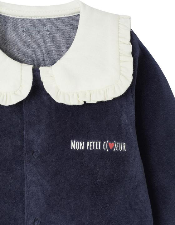 Produktbild Vertbaudet 3er-Pack Baby Samt-Strampler, Herzen (74)