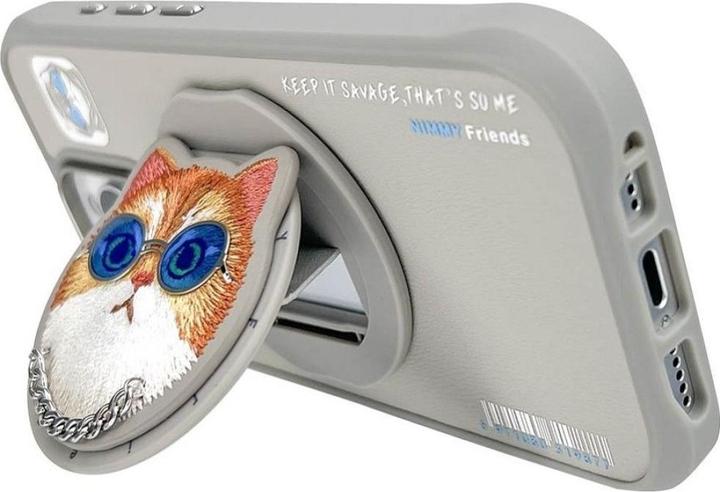 Produktbild Uniq Nimmy Glasses Cool Cat MagSafe case for iPhone 16 Pro Max grey (Apple iPhone 16 Pro Max)