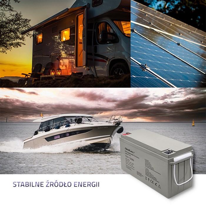 Image du produit Qoltec Batterie AGM | 12V | 150Ah | max. 2250A (12 V, 150 Ah)