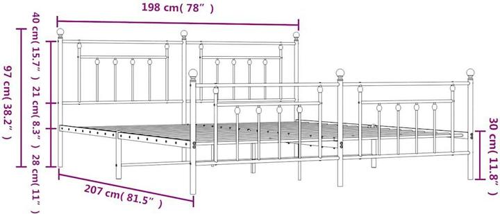 Produktbild vidaXL Bettgestell (193 x 203 cm)