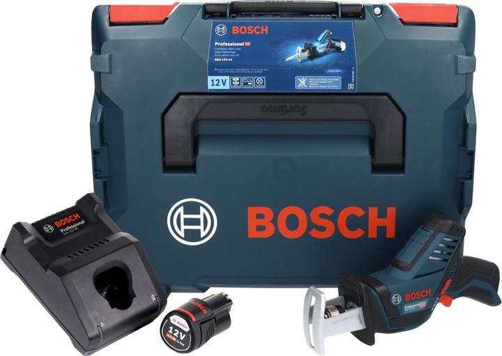 Produktbild Bosch Professional Bosch GSA 12V-14 Professional Akku Säbelsäge 12 V + 1x Akku 3 Ah + Ladegerät + L-Boxx
