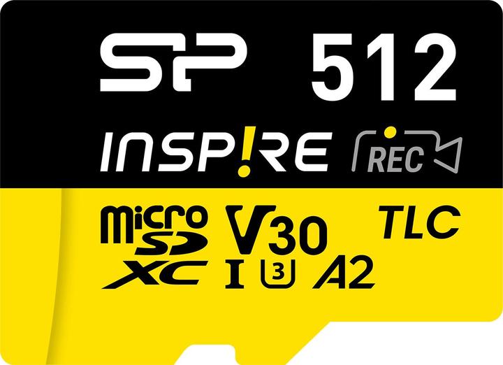 Produktbild Silicon Power Speicherkarten Inspire 512GB, DDR200, W/A, CL10, V30, A2, TF SDXC UHS-IU3 (512 GB, microSDXC, U3, UHS-I)